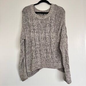 Vince Heathered Gray Cable Knit Sweater